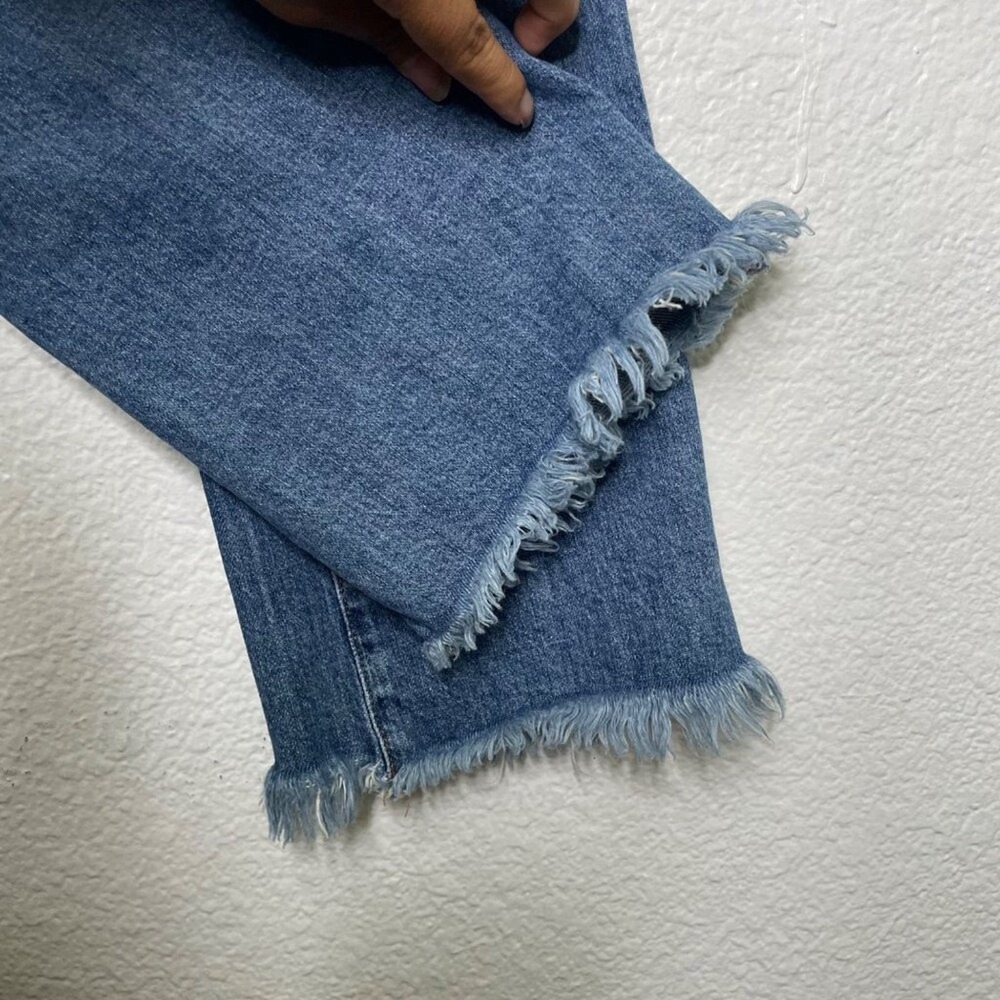 Madewell Cali Demi-Boot Jeans Size 25 Medium Wash Raw Hem High Rise Denim - Picture 14 of 16